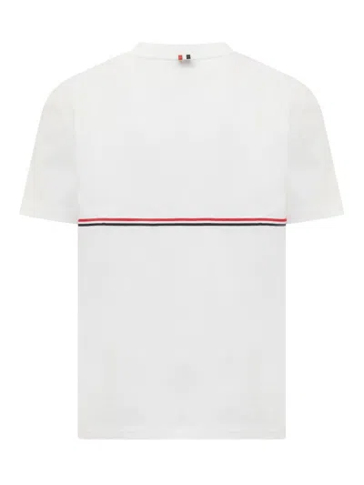 Shop Thom Browne Rwb Stripe T-shirt In White