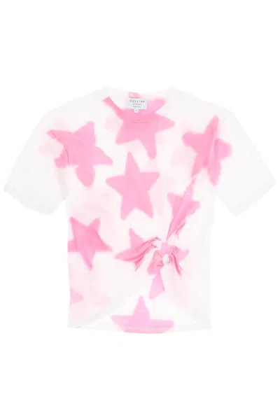 Shop Collina Strada Tie-dye Star T-shirt With O-ring Detail In Bianco