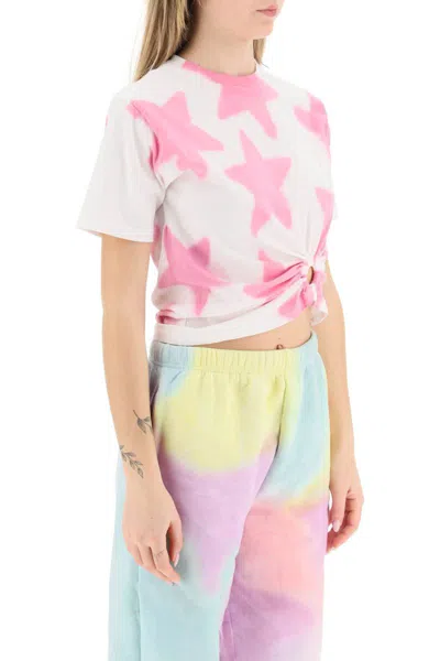 Shop Collina Strada Tie-dye Star T-shirt With O-ring Detail In Bianco