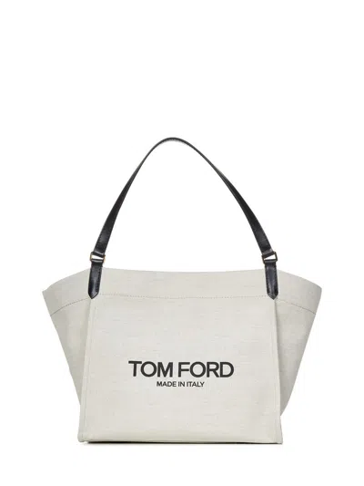 Shop Tom Ford Amalfi Medium Tote In White