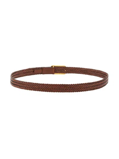 Shop Tom Ford Belt With Logo In Brown