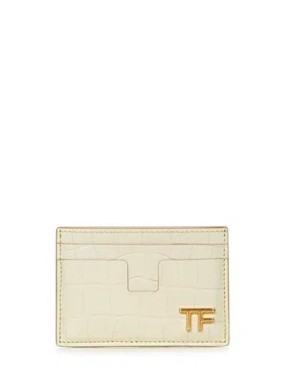 Shop Tom Ford Card Holder With Logo In White
