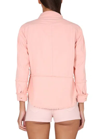 Tom Ford Cotton Denim Shirt Chest Pockets In Pink