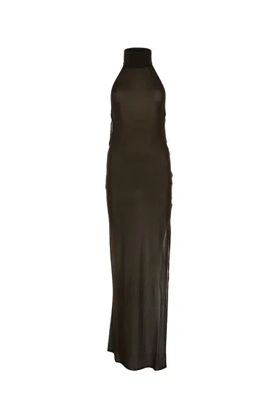 Shop Tom Ford Dress In Chocolatebrown