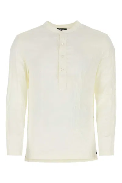 Shop Tom Ford Henley Shirt In Ivory