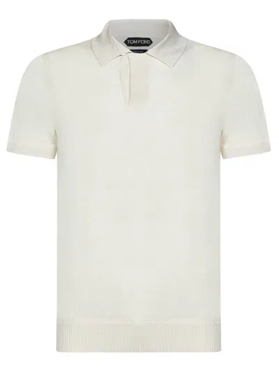 Shop Tom Ford Polo Shirt In Ivory