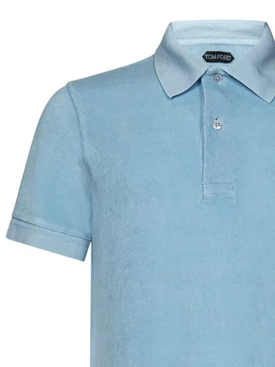 Shop Tom Ford Polo Shirt In Clear Blue