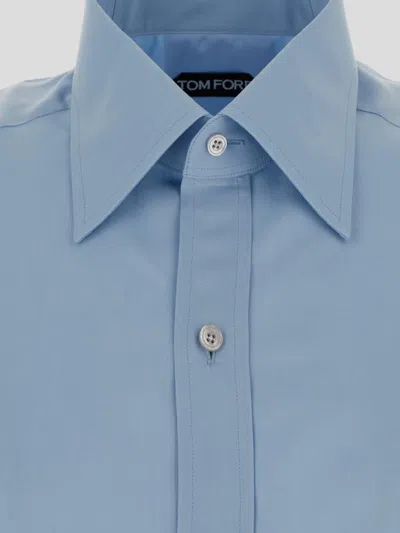Shop Tom Ford Shirt In Skyblue