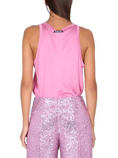 Shop Tom Ford Silk Top In Pink
