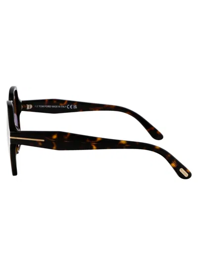 Shop Tom Ford Sunglasses In 52e Avana Scura / Marrone