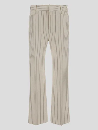 Shop Tom Ford Trousers In Ecrublack