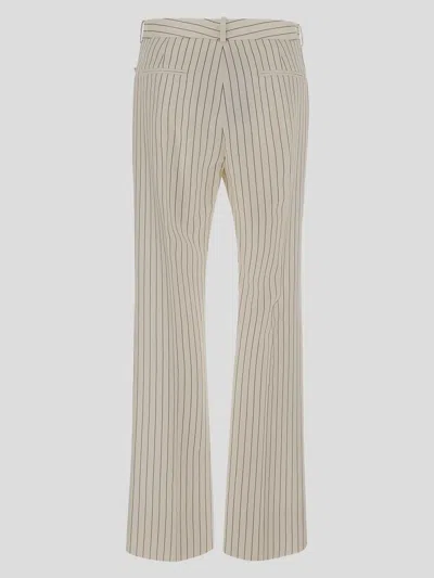 Shop Tom Ford Trousers In Ecrublack