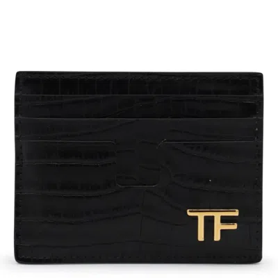 Shop Tom Ford Black Leather Card Holder