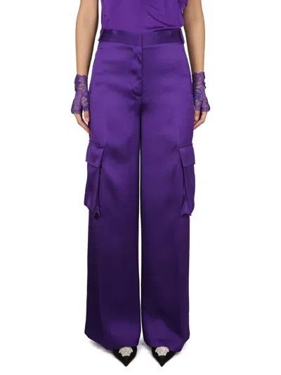 Shop Versace Duchesse Pants In Purple