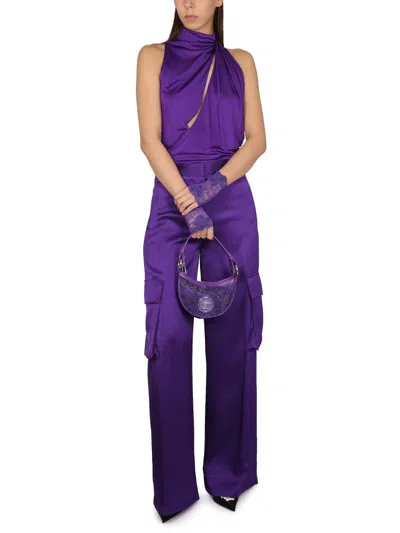 Shop Versace Duchesse Pants In Purple