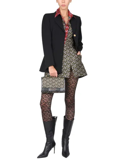 Versace Single-breasted Wool Blazer In Black
