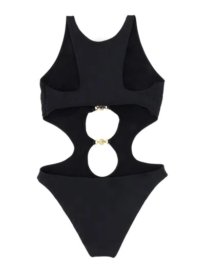 Shop Versace Jellyfish One-piece Swimsuit In Black