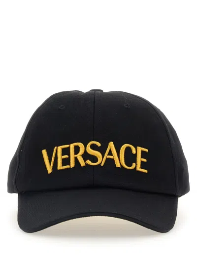 Shop Versace Baseball Cap In Black