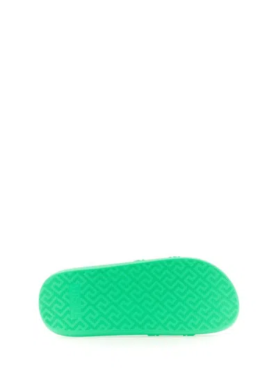 Shop Versace Medusa Slide Sandal In Green
