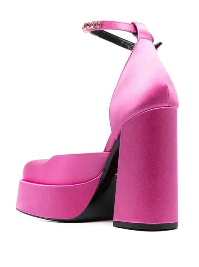Shop Versace "medusa" Plateau Pumps Aevitas In Pink