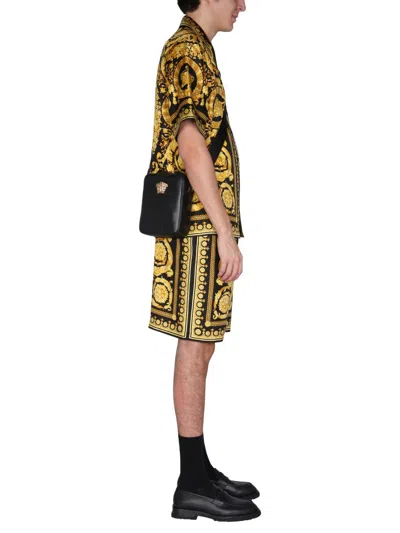 Shop Versace Shorts With Baroque Print In Multicolour