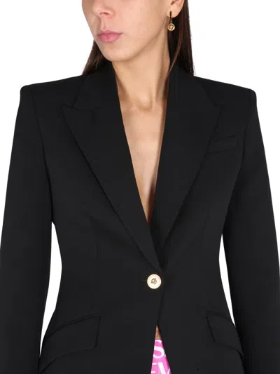 Shop Versace Single-breasted Jacket In Black