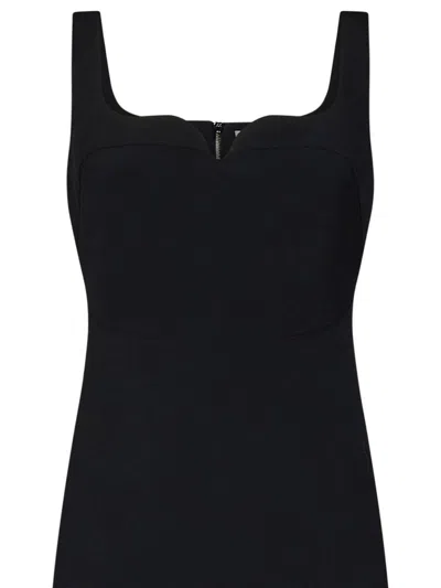 Shop Victoria Beckham Sleeveless Fitted T-shirt Dress Midi Dress In Black