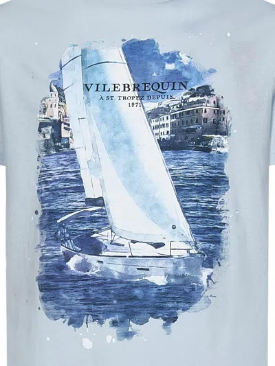 Shop Vilebrequin White Sailing Boat T-shirt In Clear Blue