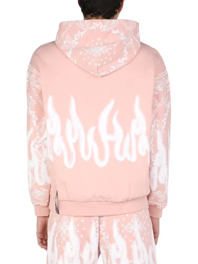 Shop Vision Of Super Sweatshirt With Paisley Pattern In Pink