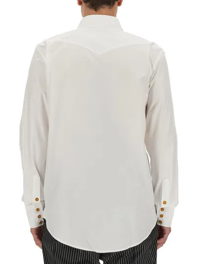 Shop Vivienne Westwood Orb Logo Shirt In White