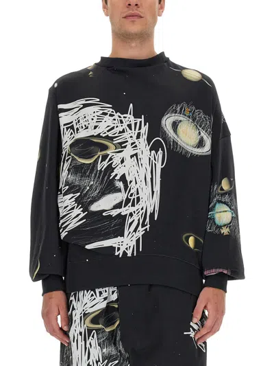 Shop Vivienne Westwood Sweatshirt With Logo Print In Multicolour