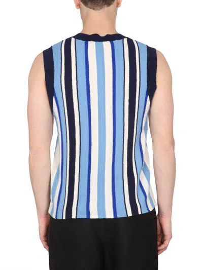 Shop Wales Bonner Vest With Stripe Pattern In Multicolour