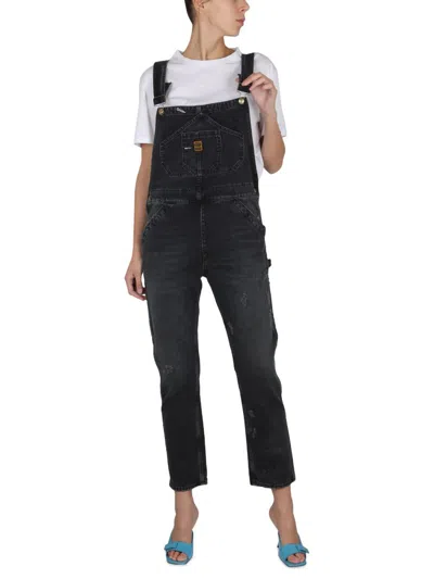 Shop Washington Dee Cee Dungarees With Logo In Black