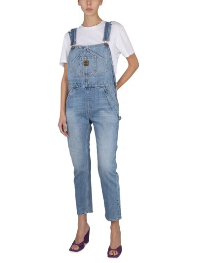 Shop Washington Dee Cee Dungarees With Logo In Blue