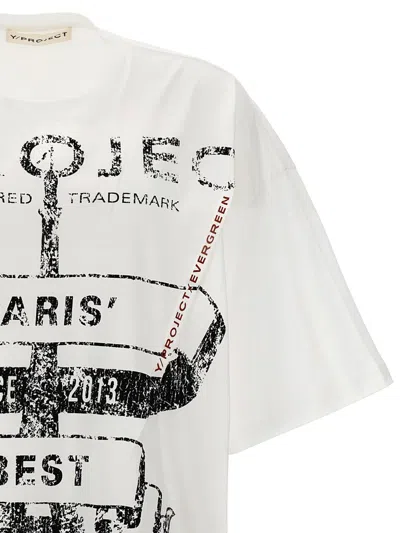 Shop Y/project 'evergreen Paris' T-shirt In White/black