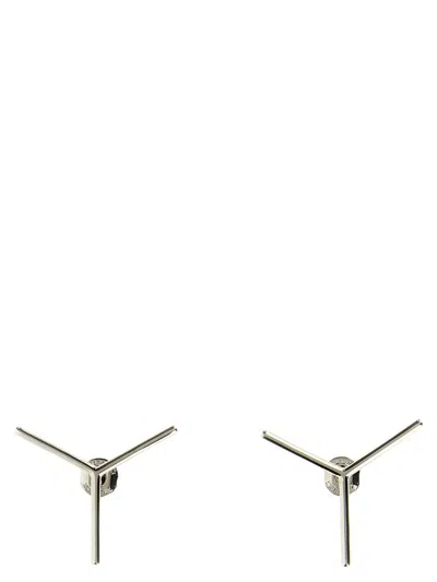 Shop Y/project 'mini Y' Earrings In Silver