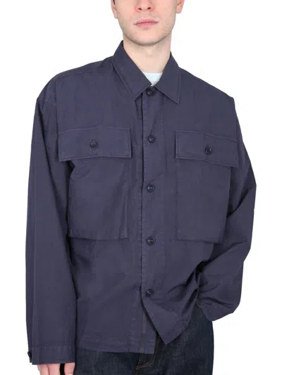 Shop Ymc You Must Create Ymc Military Shirt In Blue