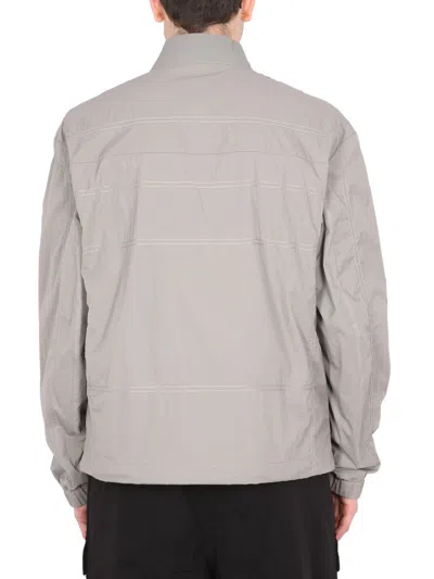 Shop Z Zegna Jacket With Logo Patch In Grey