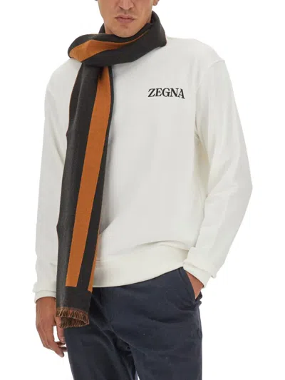 Shop Zegna Sweatshirt With Logo In White