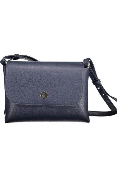 Shop Tommy Hilfiger Chic Blue Designer Handbag With Logo Detail
