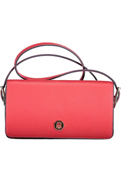 Shop Tommy Hilfiger Elegant Red Polyurethane Shoulder Bag
