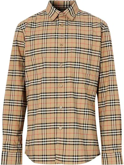 Burberry Simson Vintage Check-pattern Cotton Shirt In Multi