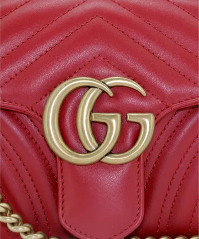 Shop Gucci "gg Marmont 2" Shoulder Bag In Red