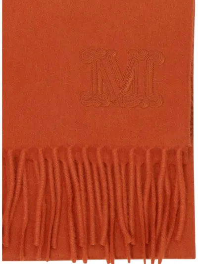 Shop Max Mara "monogram M" Scarf In Orange
