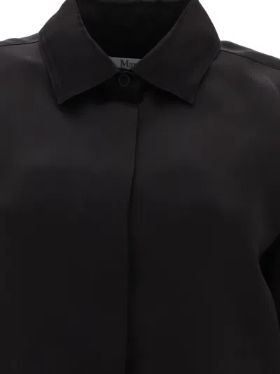 Shop Max Mara "nola" Silk Organza Shirt In Black
