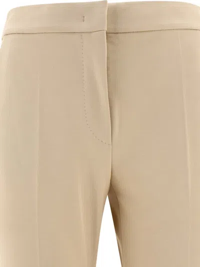 Shop Max Mara "pegno" Viscose Jersey Trousers In Beige