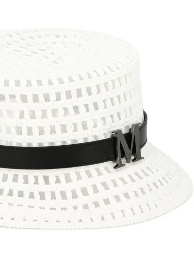 Shop Max Mara Mesh Cloche Hat In White