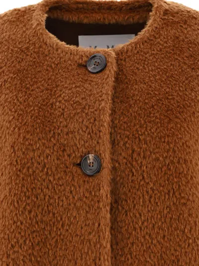 Shop Max Mara Oversized Alpaca And Wool Coat In Brown