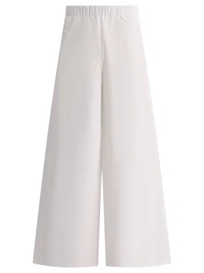 Shop Max Mara Wide Poplin Trousers In White