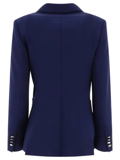Shop Max Mara Wool And Mohair Double-breasted Blazer In Blue